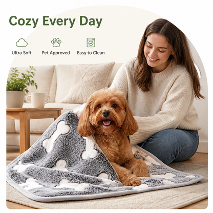 Ortekor Soft Fluffy Fleece & Machine-Washable Pet Blanket