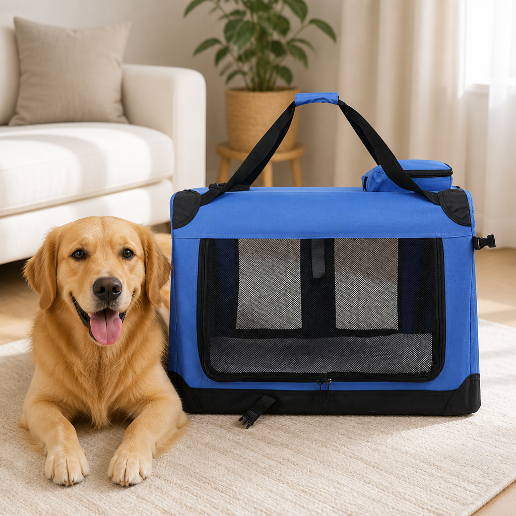 Ortekor Soft-Sided 3-Door Foldable Travel Carrier (Includes Mat & Straps)