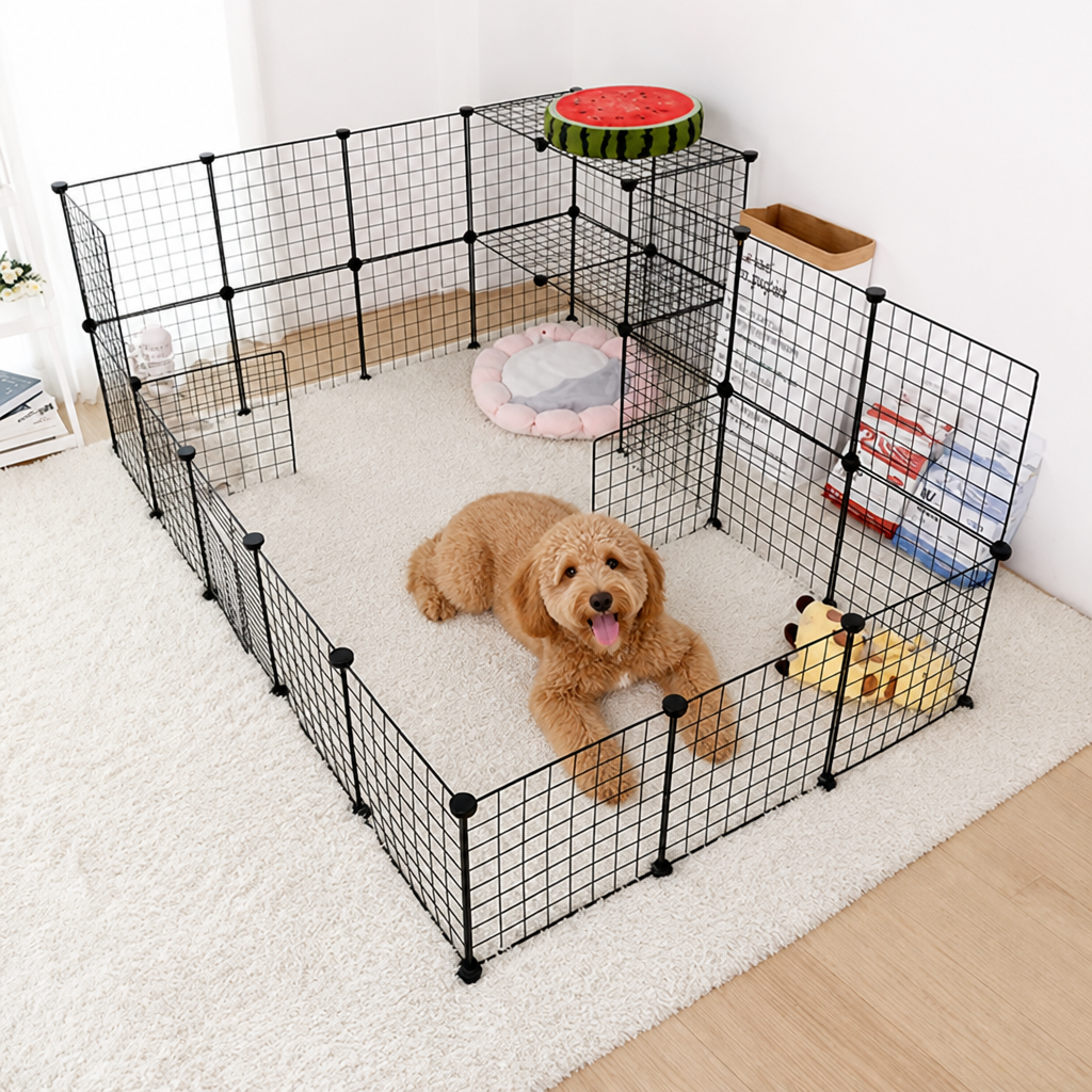 Ortekor Stackable & Expandable Metal Mesh Pet Fence Panels (DIY Kit)