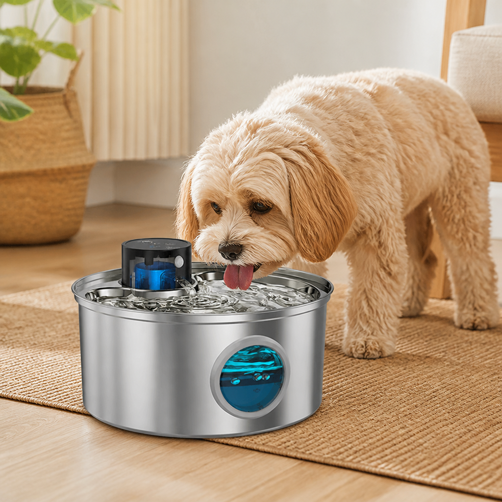 Ortekor Stainless Steel USB Rechargeable Sensor Pet Fountain