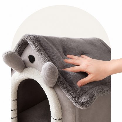 Ortekor Teddy Plush & All-Season House-Style Dog Bed