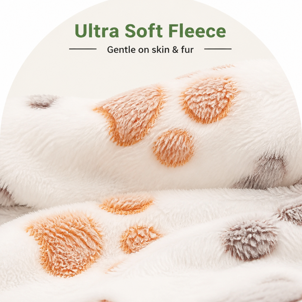 Ortekor Thermal Plush Coral Fleece Pet Blanket