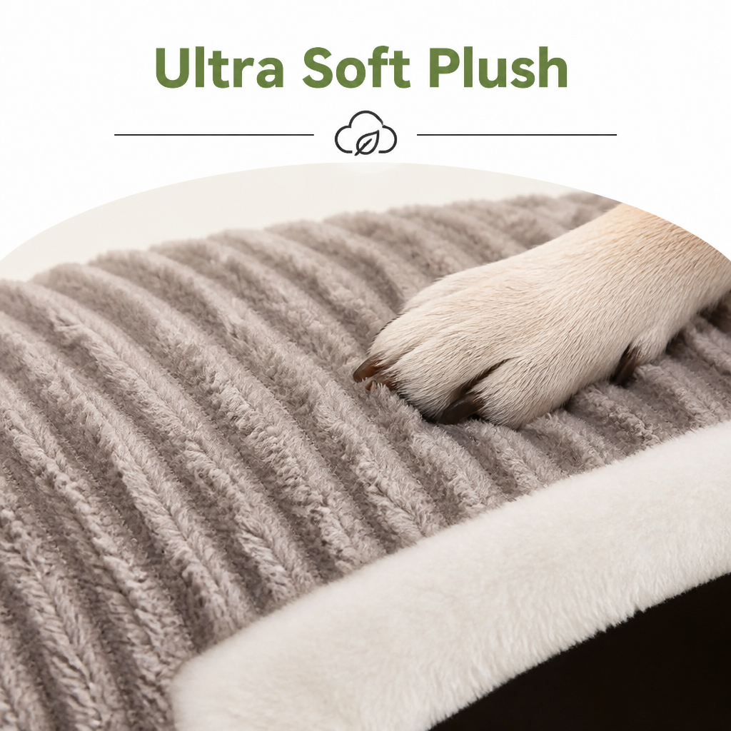 Ortekor Thermal Plush Cotton Enclosed Dog Bed