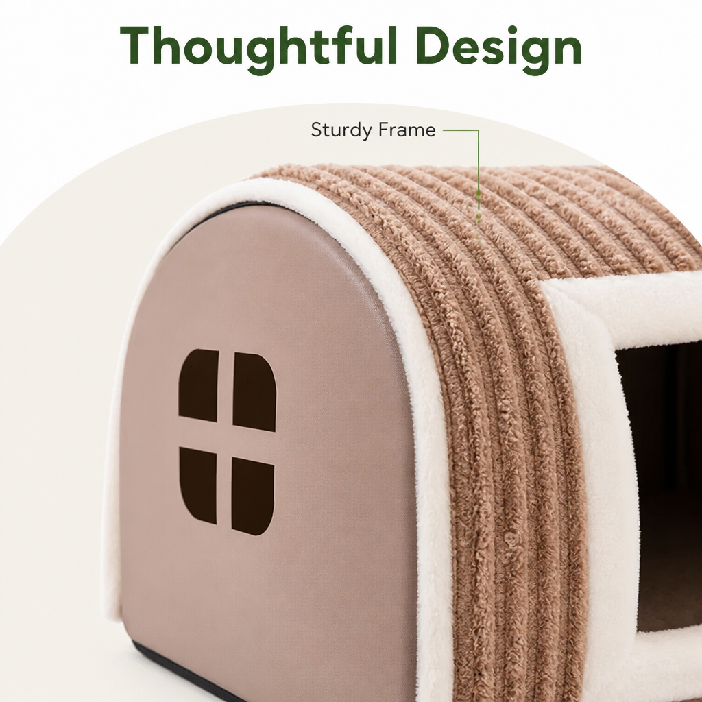 Ortekor Thermal Plush Cotton Enclosed Dog Bed