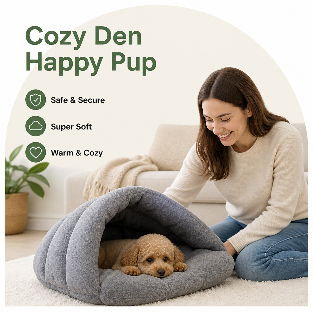 Ortekor Thick Fleece & Calming Cave Bed