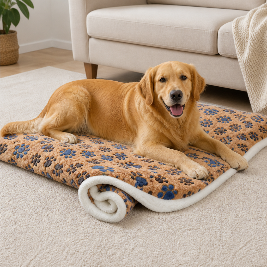 Ortekor Thick Plush Flannel & Non-Slip Dog Bed