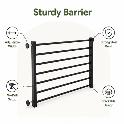 Ortekor Titanium Steel Retractable No-Drill Indoor Dog Gate