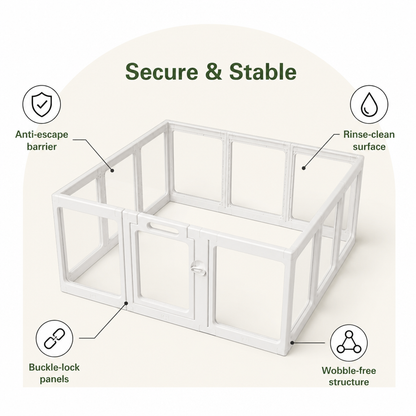 Ortekor Transparent Acrylic & Washable Dog Playpen (Buckle-Connect)