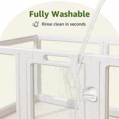 Ortekor Transparent Acrylic & Washable Dog Playpen (Buckle-Connect)
