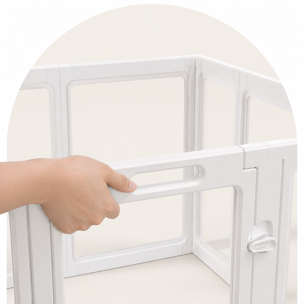 Ortekor Transparent Acrylic & Washable Dog Playpen (Buckle-Connect)