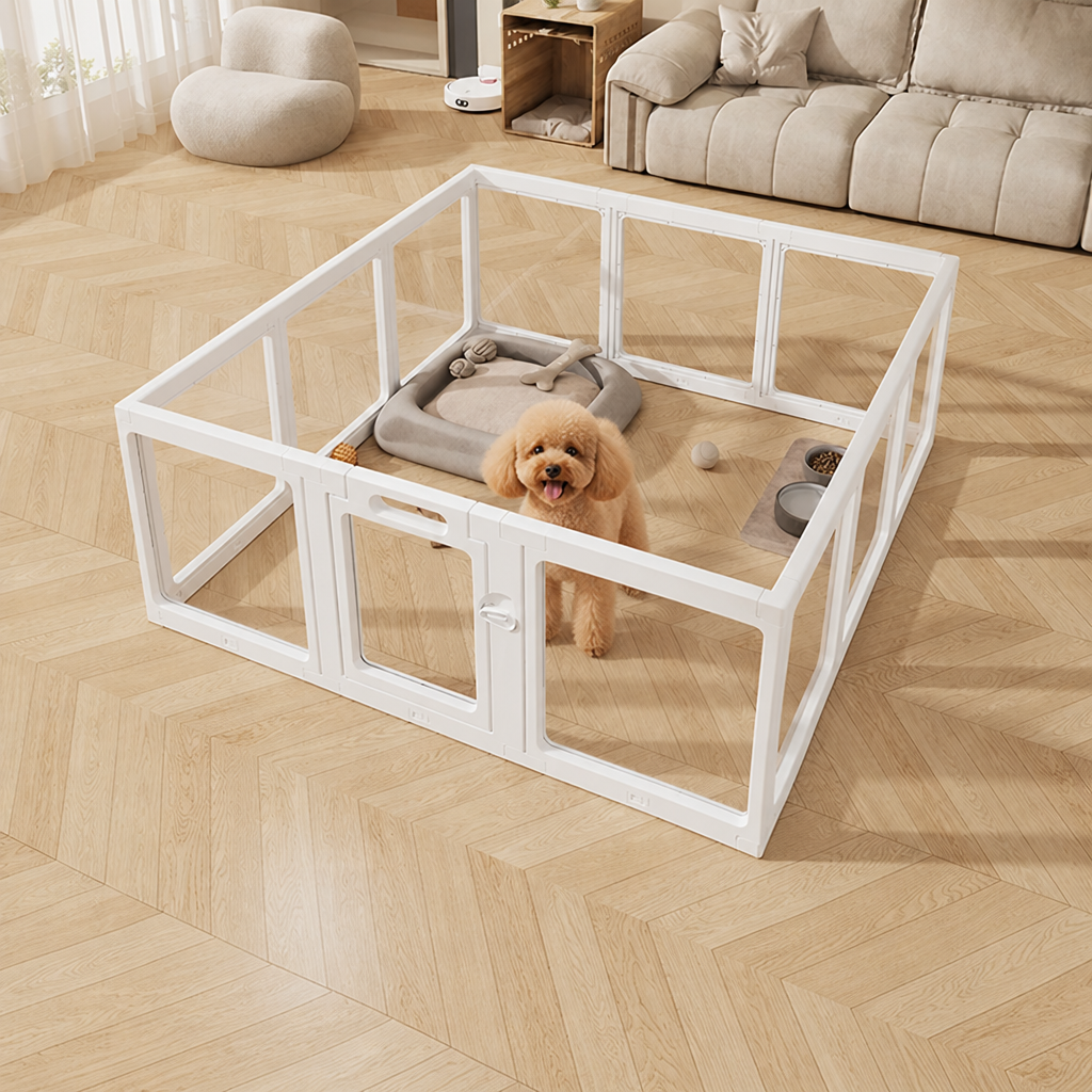 Ortekor Transparent Acrylic & Washable Dog Playpen (Buckle-Connect)