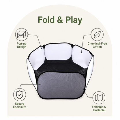 Ortekor Transparent Foldable Pet Playpen (Chemical-Free Cotton)