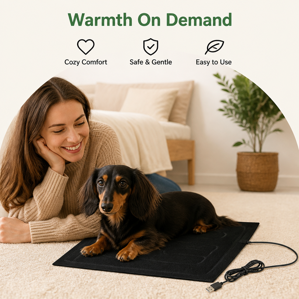 Ortekor USB-Powered Foldable Heated Pet Mat (For Small Pets)