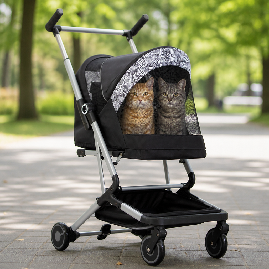 Ortekor Ultra-Light & Foldable Pet Stroller (Two-Pet Capacity)