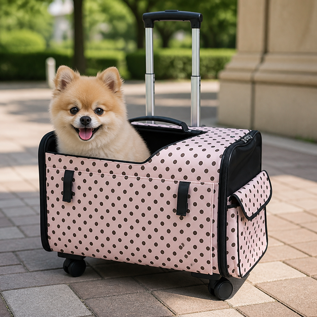 Ortekor Universal Wheels & Oxford Fabric Pet Stroller (33 lb Capacity)