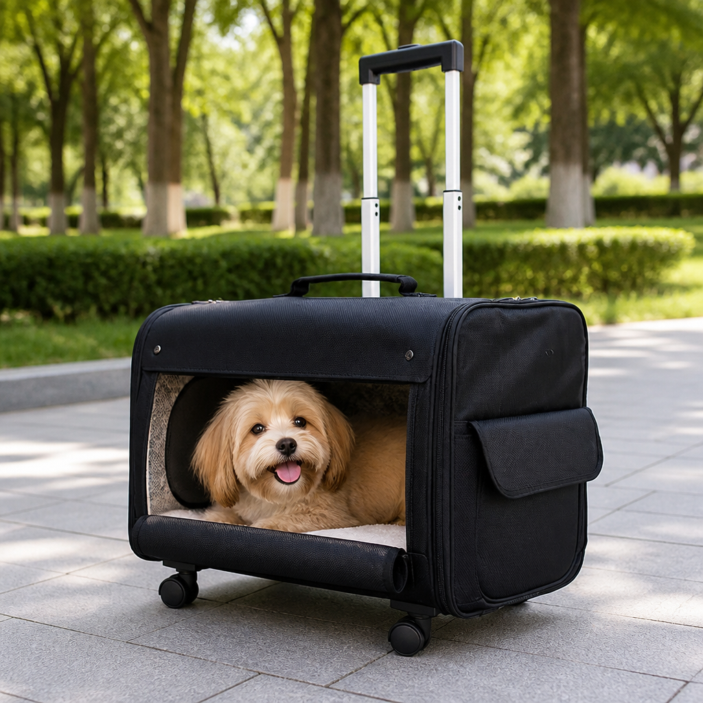 Ortekor Universal Wheels & Oxford Fabric Pet Stroller (33 lb Capacity)