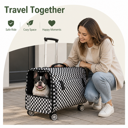 Ortekor Universal Wheels & Oxford Fabric Pet Stroller (33 lb Capacity)