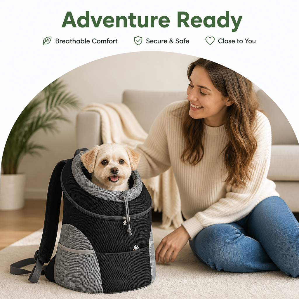 Ortekor Ventilated Mesh & Harness-Like Zipper Pet Backpack