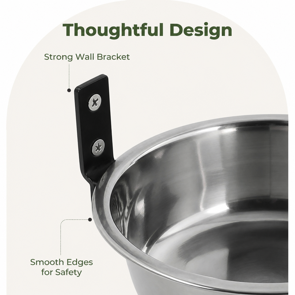 Ortekor Wall-Mounted Elevated Stainless Steel Pet Bowl