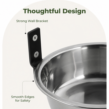 Ortekor Wall-Mounted Elevated Stainless Steel Pet Bowl