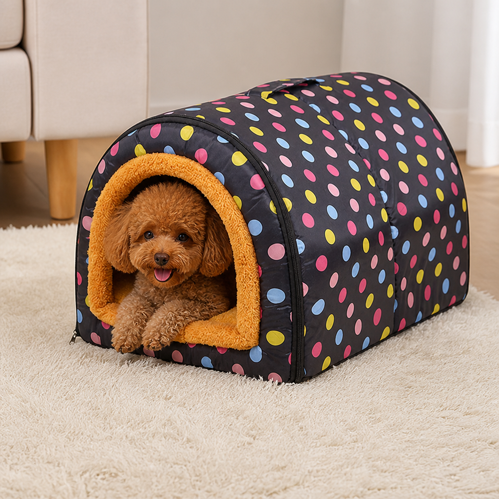 Ortekor Warm & Washable Plush Cave Dog Bed