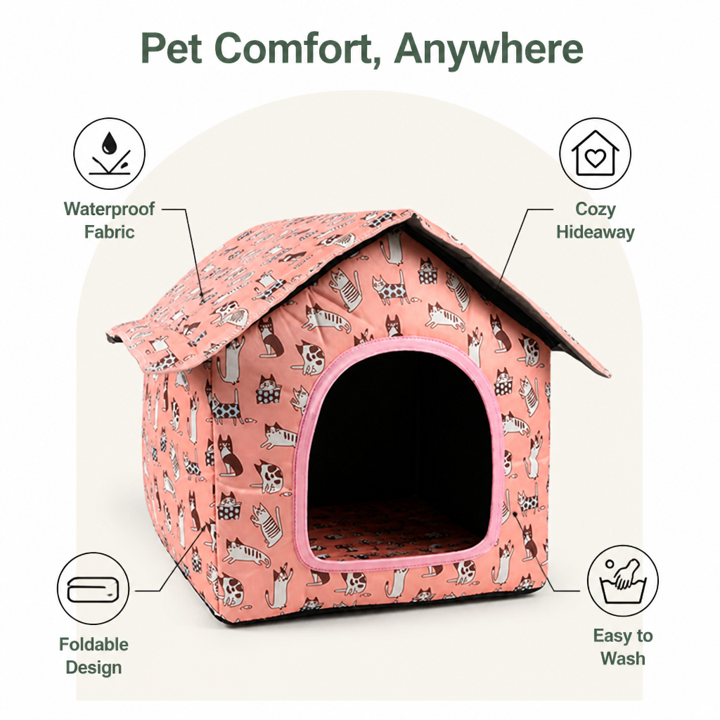 Ortekor Waterproof Foldable & Washable Small Pet House