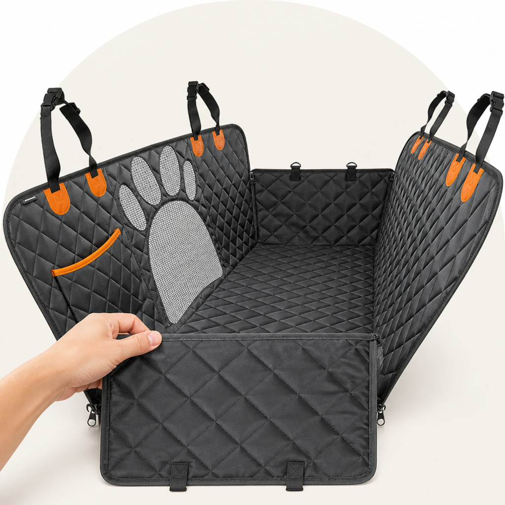 Ortekor Waterproof Hammock-Style Mesh Car Seat Cover (Side Zipper)