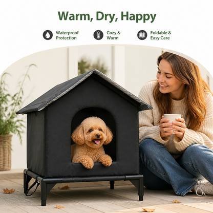 Ortekor Waterproof & Insulated Foldable Pet Cave Bed (Washable)