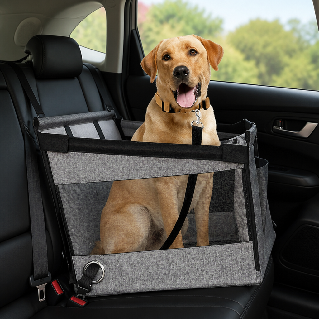 Ortekor Waterproof Mesh & Safety Attachments Pet Car Seat