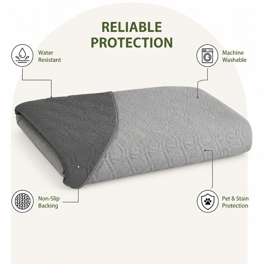 Ortekor Waterproof Non-Slip Quilted Sofa & Bed Protector