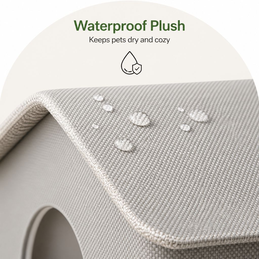 Ortekor Waterproof Plush Insulated Pet Cave (Foldable & Washable)
