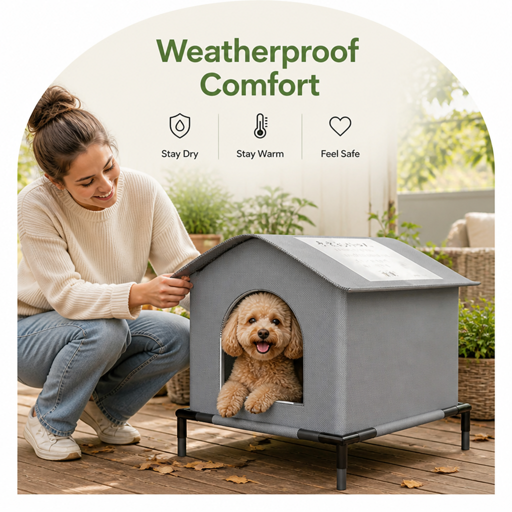 Ortekor Waterproof Plush Insulated Pet Cave (Foldable & Washable)