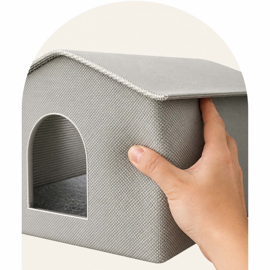 Ortekor Waterproof Plush Insulated Pet Cave (Foldable & Washable)