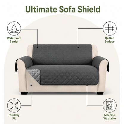 Ortekor Waterproof Quilted Stretch Sofa Slipcover (Universal Fit)