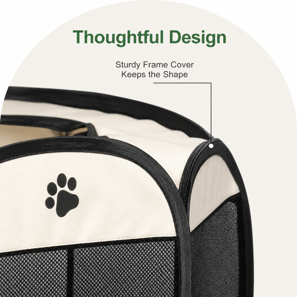 Ortekor Waterproof & Scratch-Resistant Foldable Cat Playpen (Octagonal)