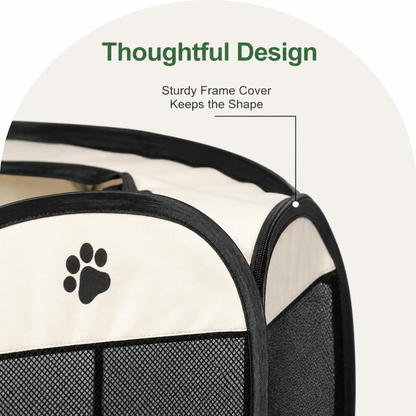Ortekor Waterproof & Scratch-Resistant Foldable Cat Playpen (Octagonal)