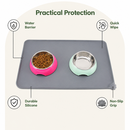 Ortekor Waterproof Silicone & Easy-Clean Pet Feeding Mat