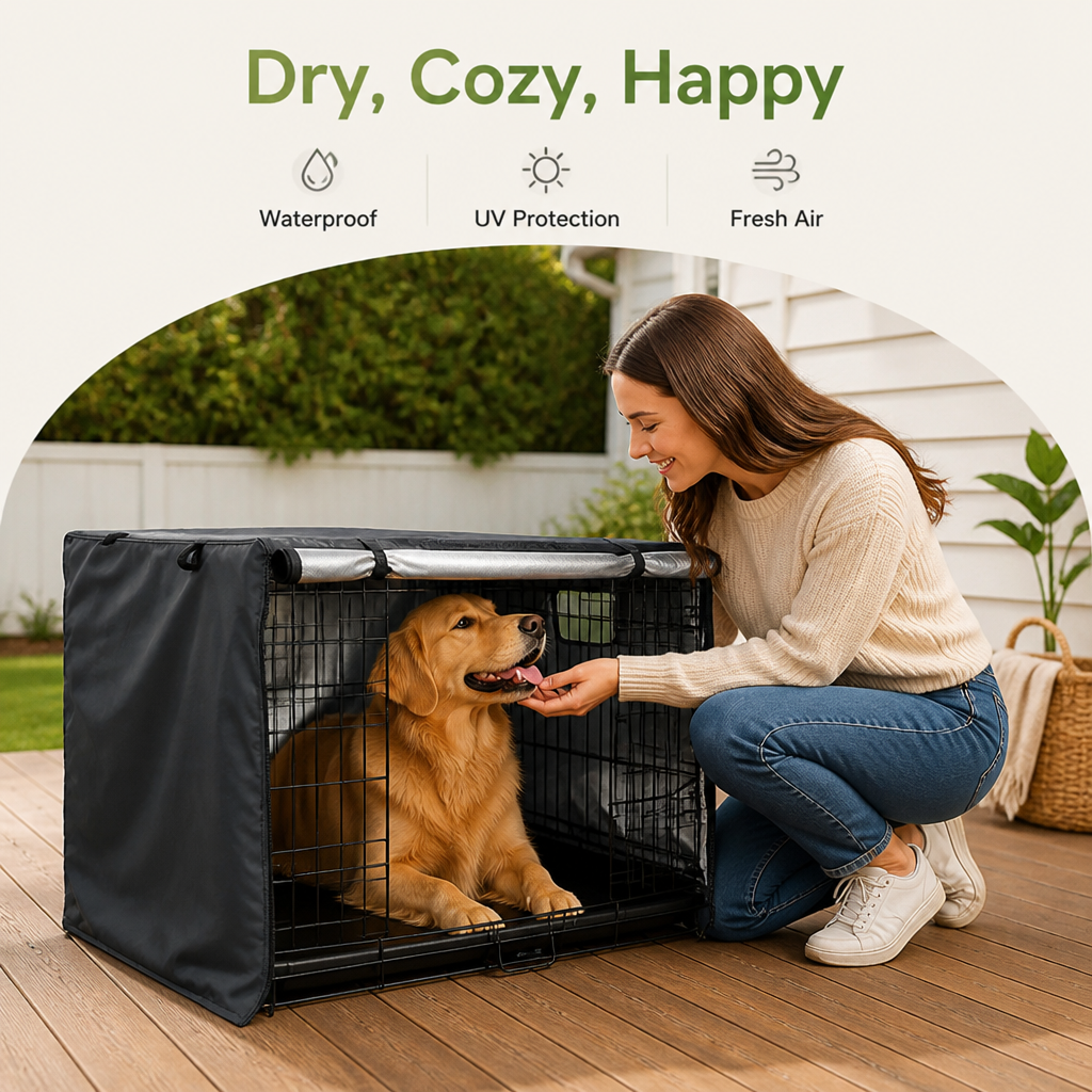 Ortekor Waterproof Silver-Coated Crate Cover (Double-Door Ventilation)