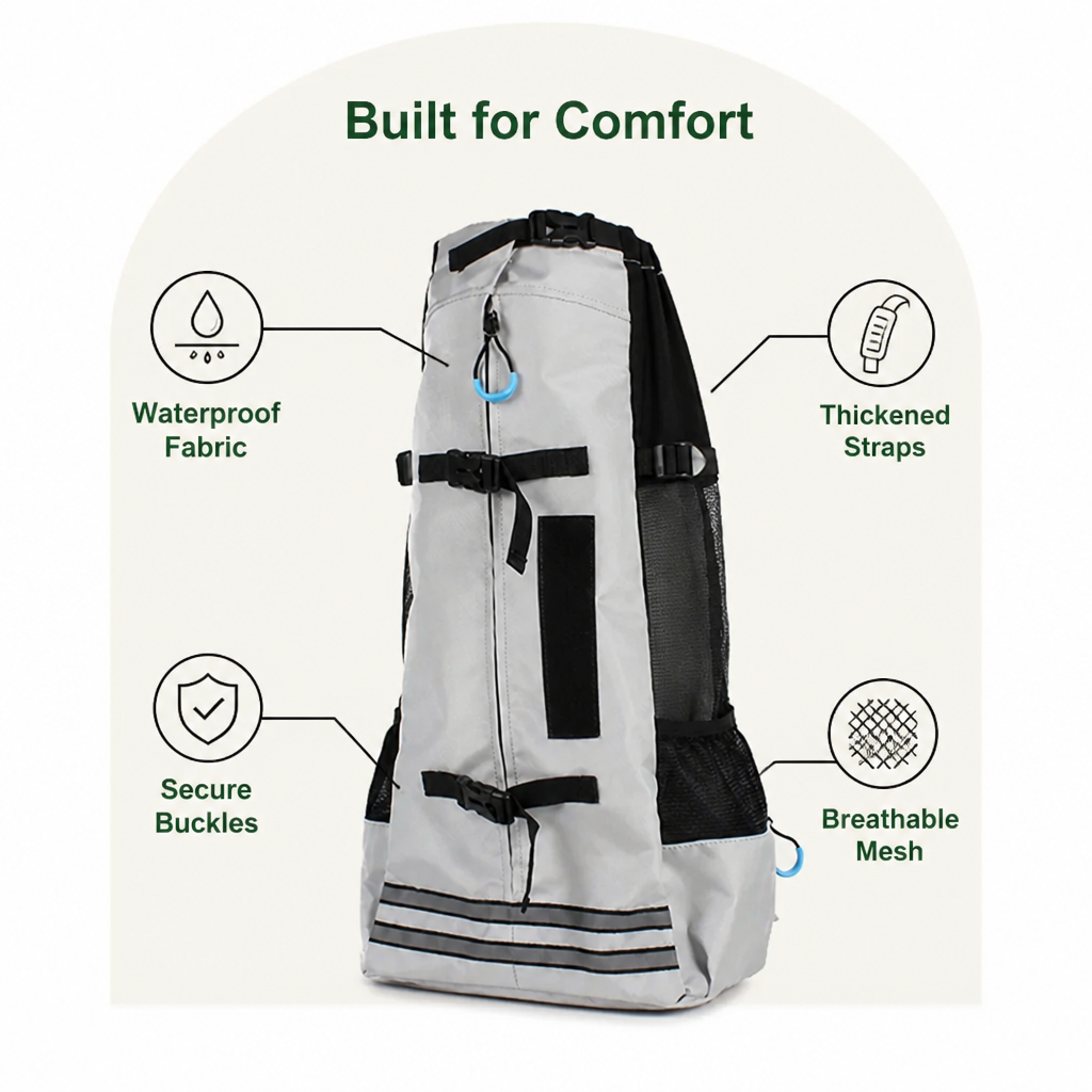 Ortekor Waterproof & Thickened Straps Dog Carrier Backpack (Medium Dogs)