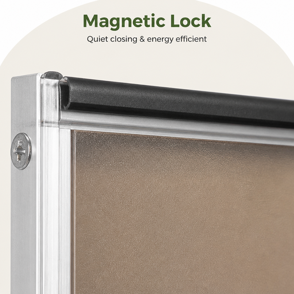 Chatière pour animaux Ortekor avec cadre en aluminium résistant aux intempéries et fermeture magnétique (convient aux portes de 0,42 à 2 po)