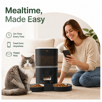 Ortekor WiFi App Control & Stainless Steel Bowl Pet Feeder