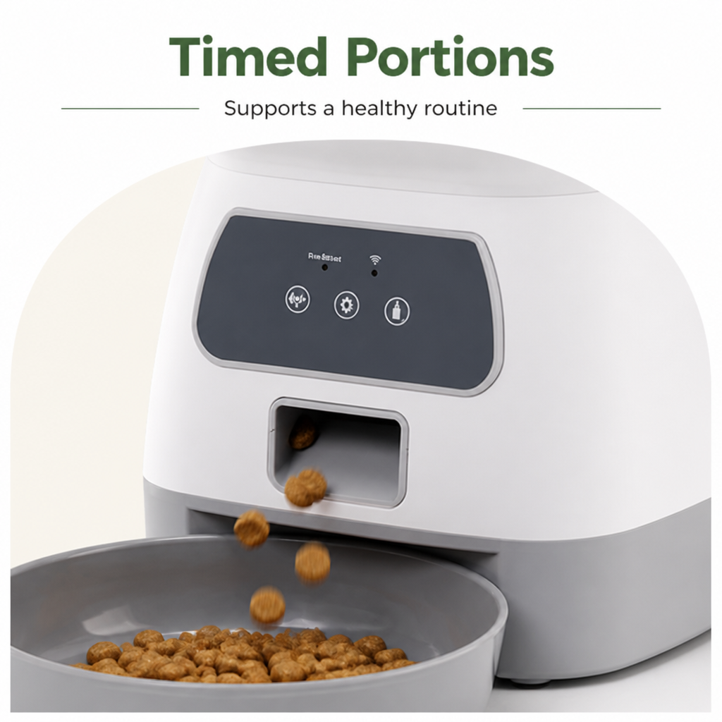 Ortekor WiFi App-Controlled & Portion-Control Automatic Pet Feeder (Removable Hopper)