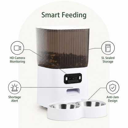 Ortekor WiFi & Camera Automatic Pet Feeder (1.32 gallons Hopper)