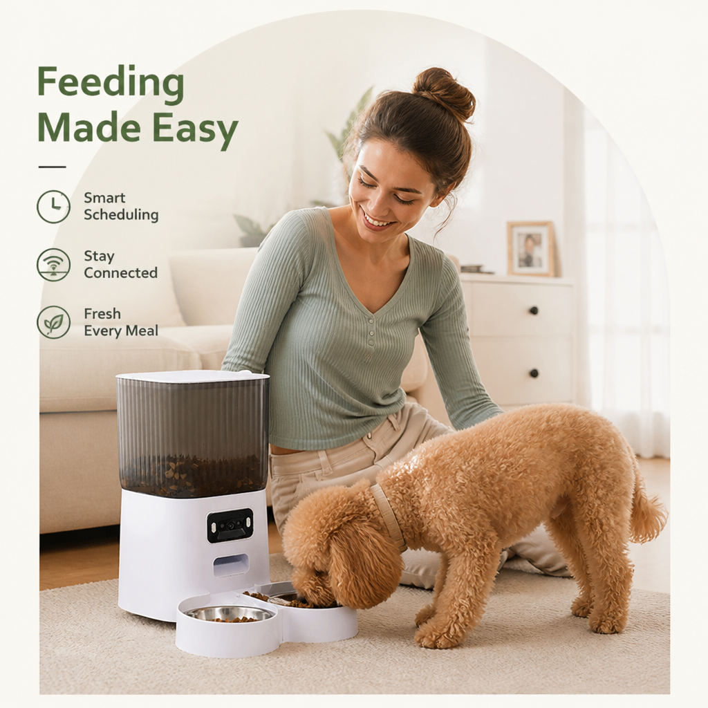 Ortekor WiFi & Camera Automatic Pet Feeder (1.32 gallons Hopper)