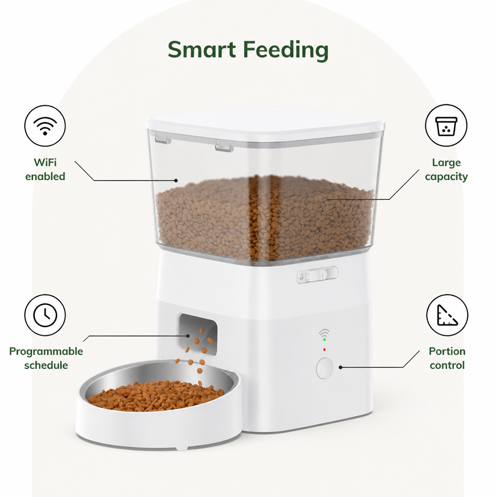 Ortekor WiFi Remote & Portion Control Automatic Dog Feeder
