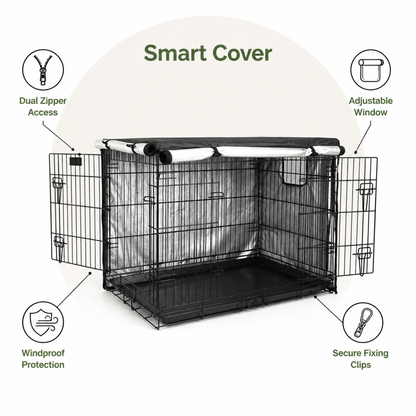 Ortekor Windproof Oxford & Two-Zip Doors Dog Crate Cover
