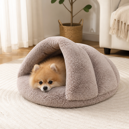 Ortekor Winter Warm Plush & Washable Cat & Small Dog Bed