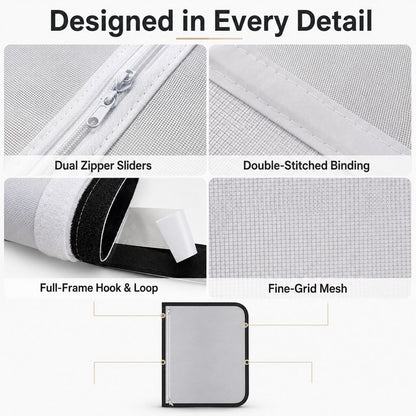 Fine-Grid Dual-Zipper Pet Mesh Door (No-Drill Install)