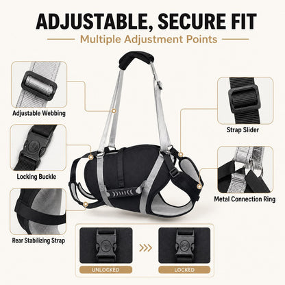 Full-Body Adjustable Padded Mesh Dog Lift Harness