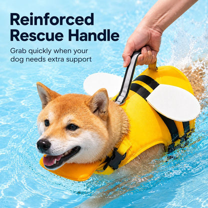 High-Visibility Chin Float & Rescue Handle Dog Life Jacket